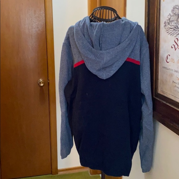 Navy and red zipper cardigan - Picture 3 of 5